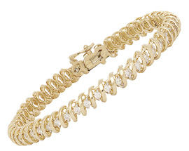 Flat Swirl Diamond Tennis Bracelet - 2.0 Carat Diamonds