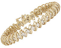 Flat Swirl Diamond Tennis Bracelet - 5.0 Carat Diamonds