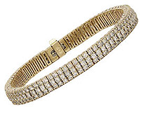 Classic Triple Rows Diamond Tennis Bracelet - 5.0 Carats