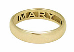 14K Solid Wedding Band with Inlaid Text (4mm-8mm available)