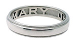 14K Gold Inlaid Personalized Wedding Band Ring (5mm-8mm available)