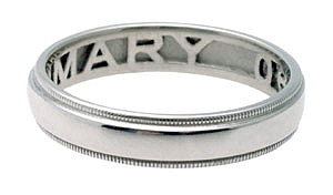 14K Gold Inlaid Personalized Wedding Band Ring (5mm-8mm available)