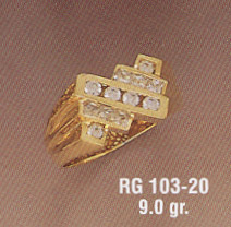 14K Gold Men's Design CZ Ring