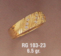14K Gold Men's Design CZ Ring