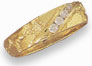 14K Gold Men's CZ Nugget Ring