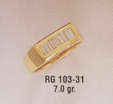 14K Gold Baguette Set Men's CZ Ring