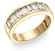 14K Gold Men's Baguette Set CZ Ring