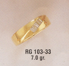 14K Gold Men's Baguette CZ Ring