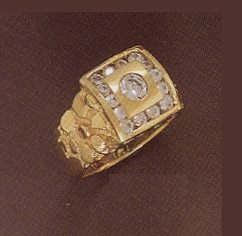 14K Gold Men's Nugget CZ Ring