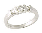 14K White Gold 1/2 Carat 3 Stone Diamond Ring