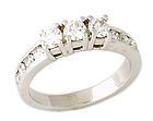 1 Carat Three-Stone Channel Diamond Ring