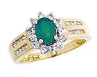 0.35 Carat Diamond and Emerald Ring
