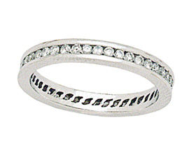 14K White Gold 1/2 Carat Eternity Channel Diamond Band Ring