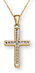 10K Gold Small Channel Diamond Cross Pendant