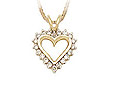10K Gold 1/4 Carat Diamond Heart Pendant