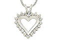 10K White Gold Classic 1/4 Carat Diamond Heart Pendant