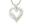 1K White Gold Duality Diamond Heart Pendant