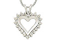 Platinum 1/3 Carat Diamond Heart Pendant