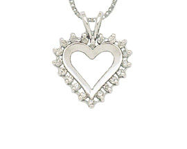 Platinum 1/3 Carat Diamond Heart Pendant
