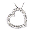 14K White Gold 1/4 Carat Diamond Slide Heart Pendant