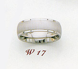 14K White Gold 6.5mm Satin Finished Wedding Band Ring