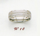 14K White Gold 6.5mm 2 Row Design Wedding Band Ring