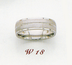 14K White Gold 6.5mm 2 Row Design Wedding Band Ring