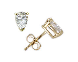 Pear Shaped Diamond Stud Earrings
