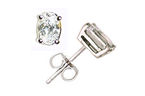 Oval Diamond Stud Earrings