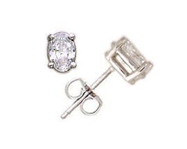 Oval Diamond Stud Earrings