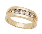 1 Carat Five Diamonds Channel Men's Ring in 14K Gold