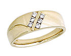 14K Gold Men's 1/4 Carat Six Stone Diamond Diagonal Ring