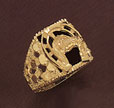 14K Gold Horseshoe Onyx Ring
