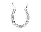 14K White Gold 1/4 Carat HorseShoe Diamond Pendant