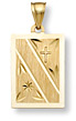 14K Gold Engraveable Christian Plaque Pendant