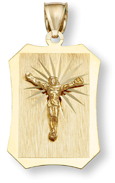 14K Gold Jesus Crucifix Pendant