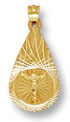 14K Gold Tear-Drop Crucifix Charm