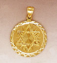 14K Gold Star of David Pendant