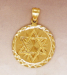 14K Gold Star of David Pendant