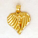 14K Gold Heart Crucifix Pendant