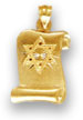 14K Gold Star of David Scroll Pendant