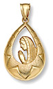 14K Gold Virgin Mary Praying Pendant