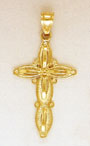 14K Gold Design Cross Pendant