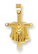 14K Gold Cross Pendant with Robe Design