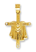 14K Gold Cross Pendant with Robe Design