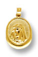 14K Gold Face of Mary Pendant