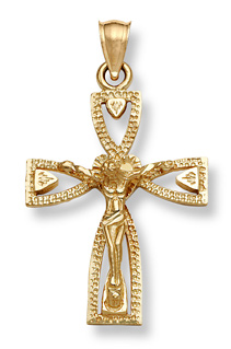 14K Gold Crucifix Pendant