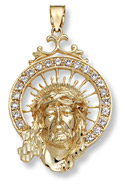 Face of Jesus Pendant - 14K Gold