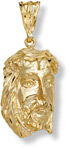 14K Gold Jesus Face Pendant