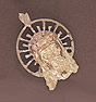 14K Two-Tone Gold Jesus Head Pendant